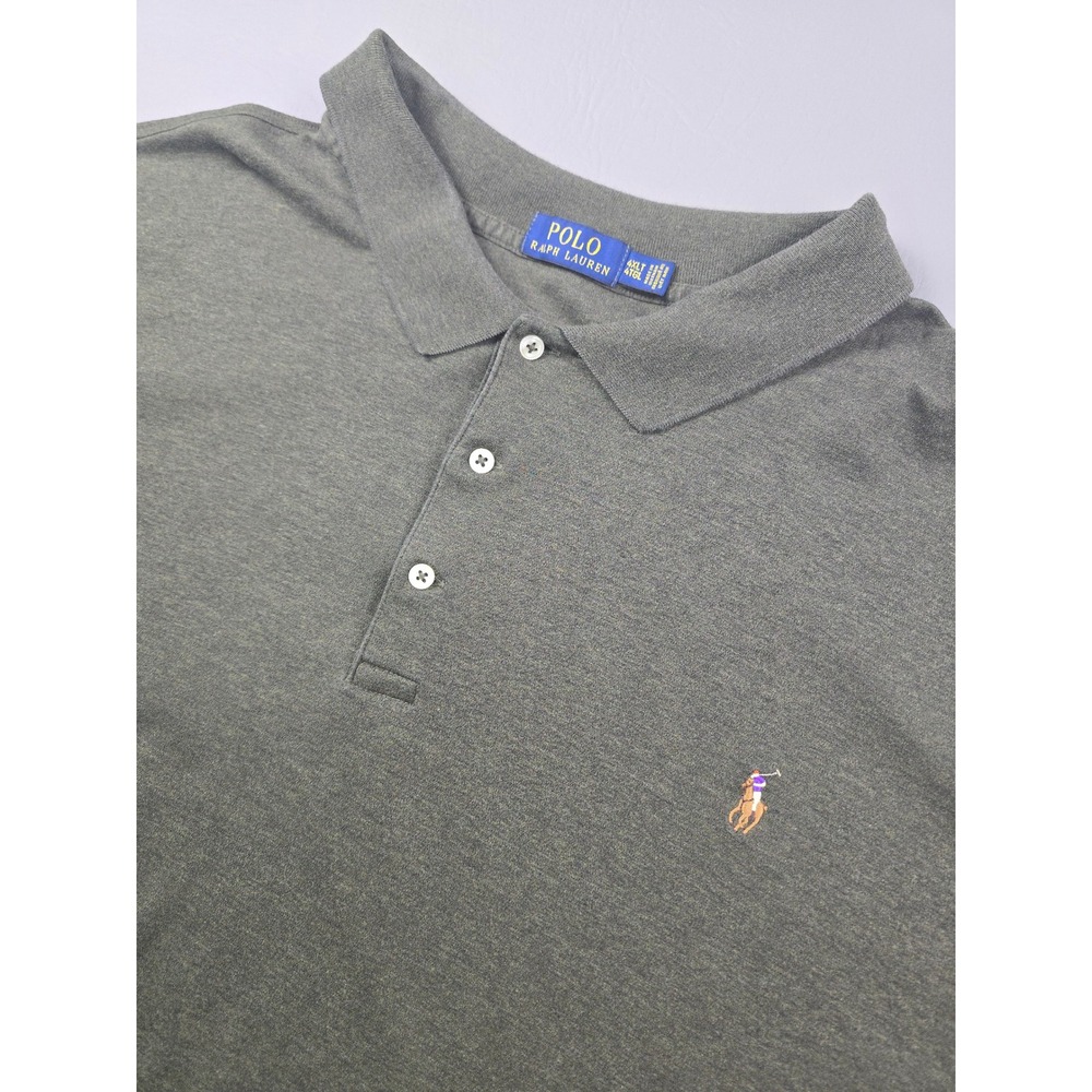 Polo Ralph Lauren Mens 4XLT Olive Green Cotton Short Sleeve Polo Big & Tall